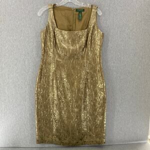 Lauren Ralph Lauren Gold Midi Dress